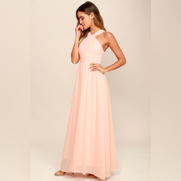 LULU’S Air Of Romance Peach Maxi Dress - Picture 3 of 6